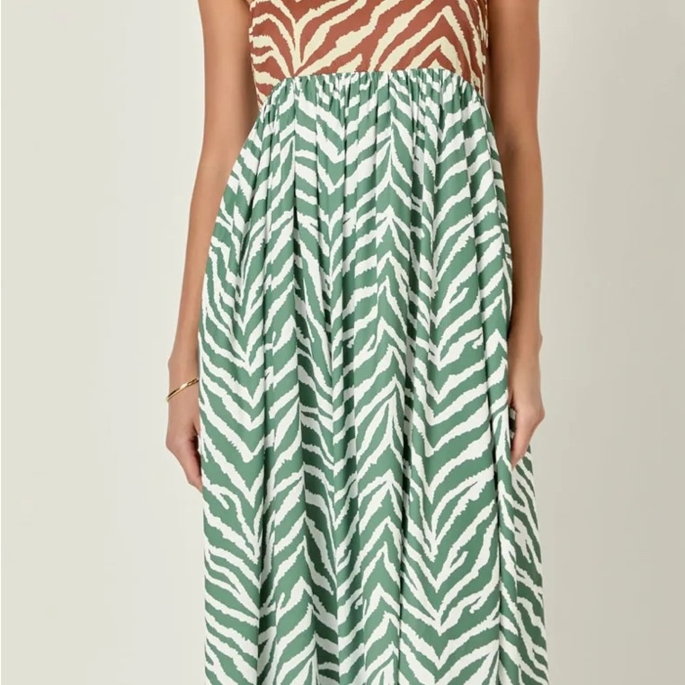 English Factory Zebra Pattern Dress